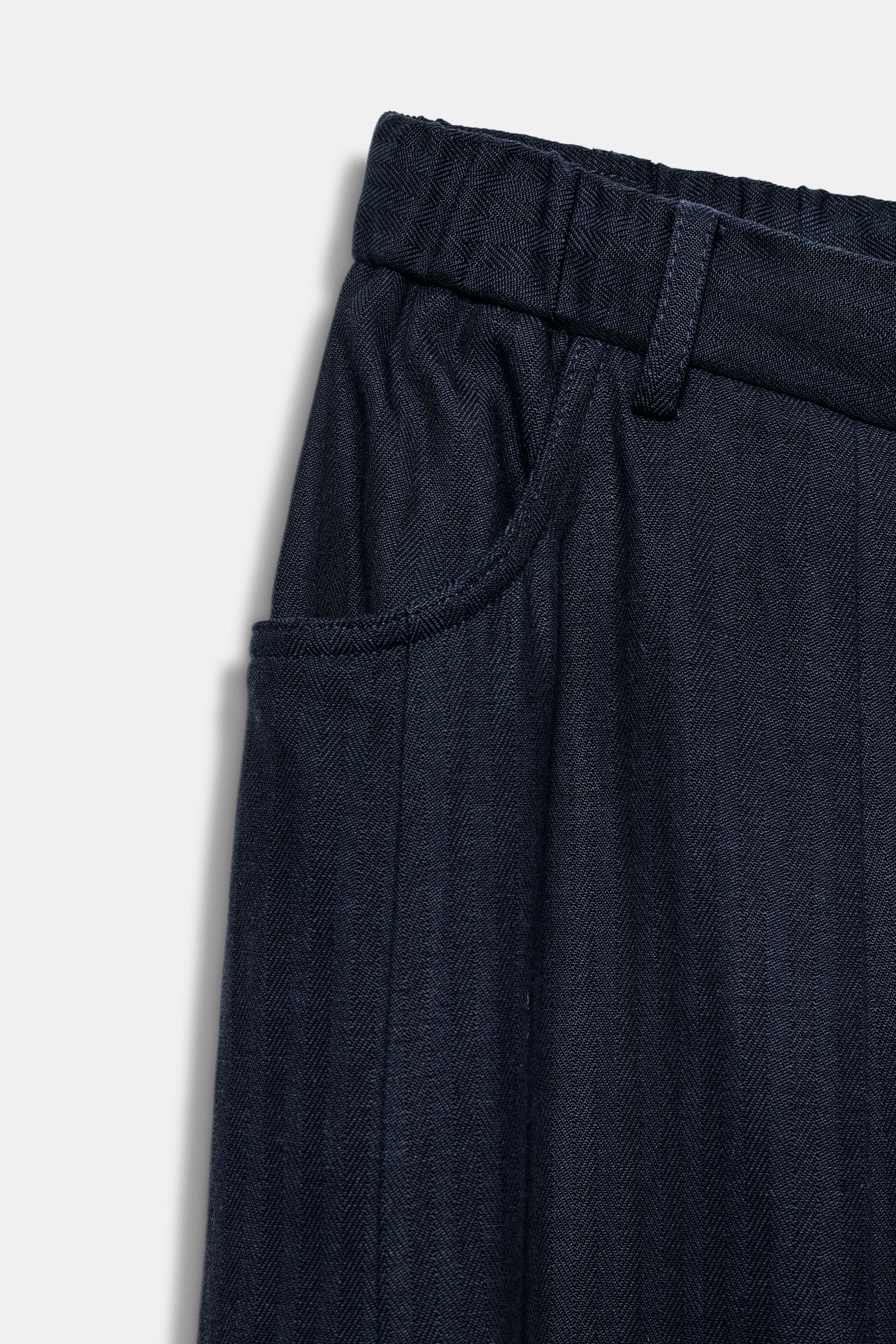 ZW COLLECTION HERRINGBONE TEXTURED PANTS